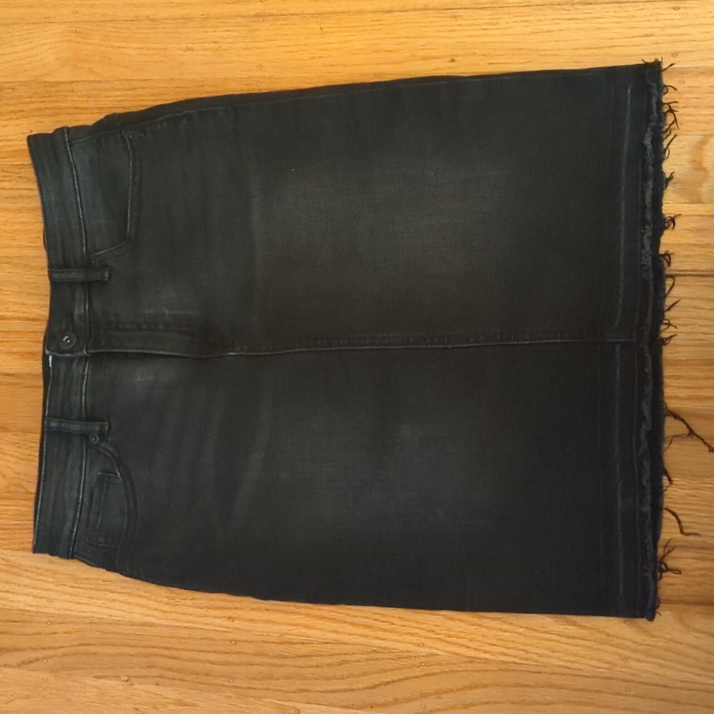 Black denim skirt